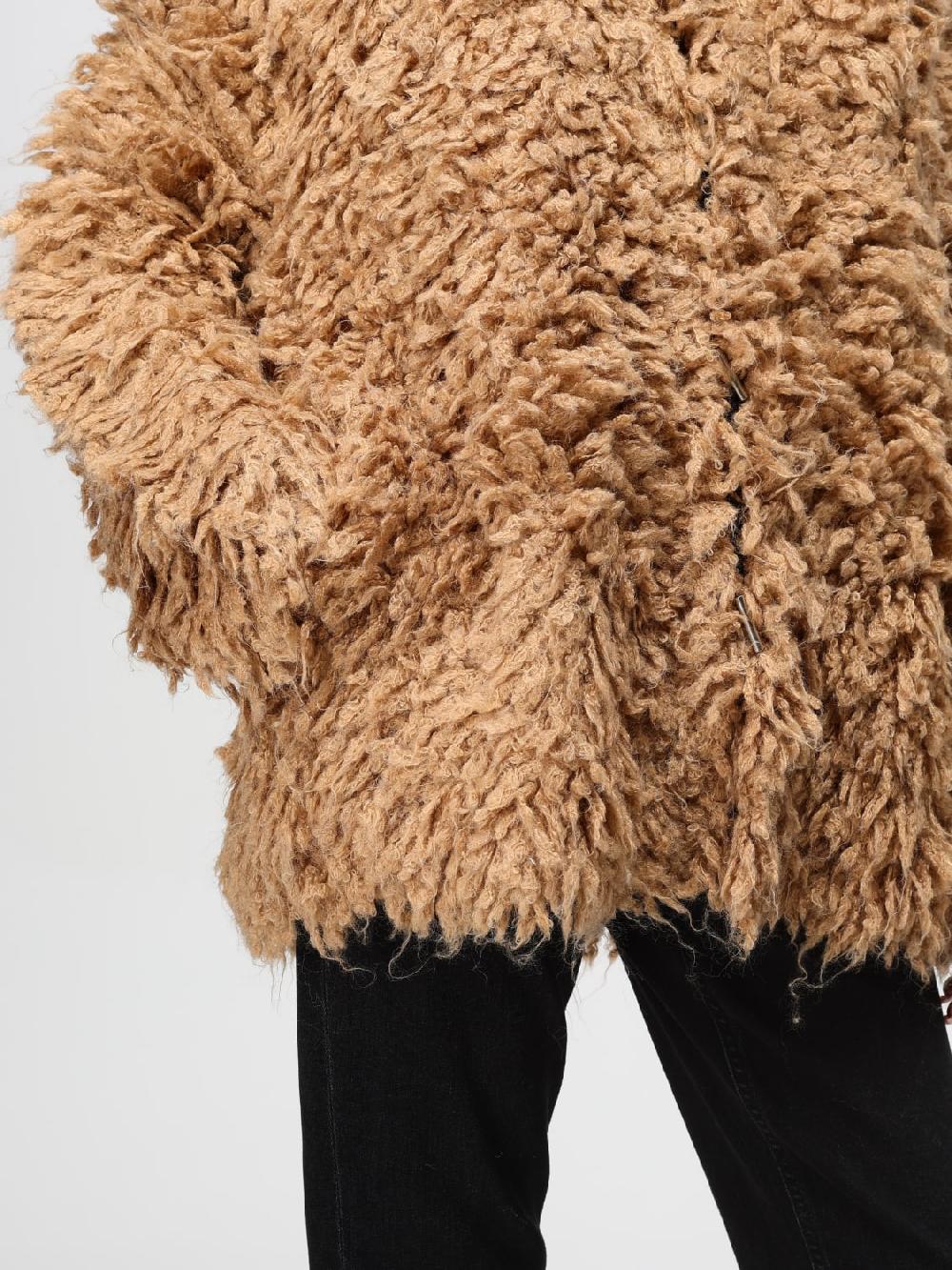 Giglio Cappotto Pinko In Shearling Di Misto Lana
