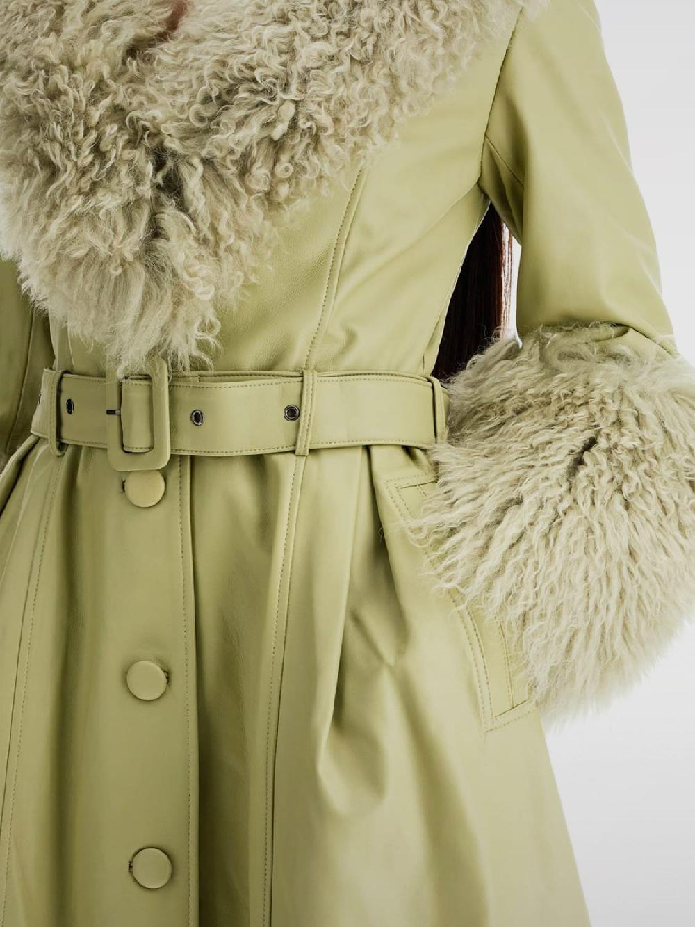 Giglio Cappotto Saks Potts In Pelle E Shearling