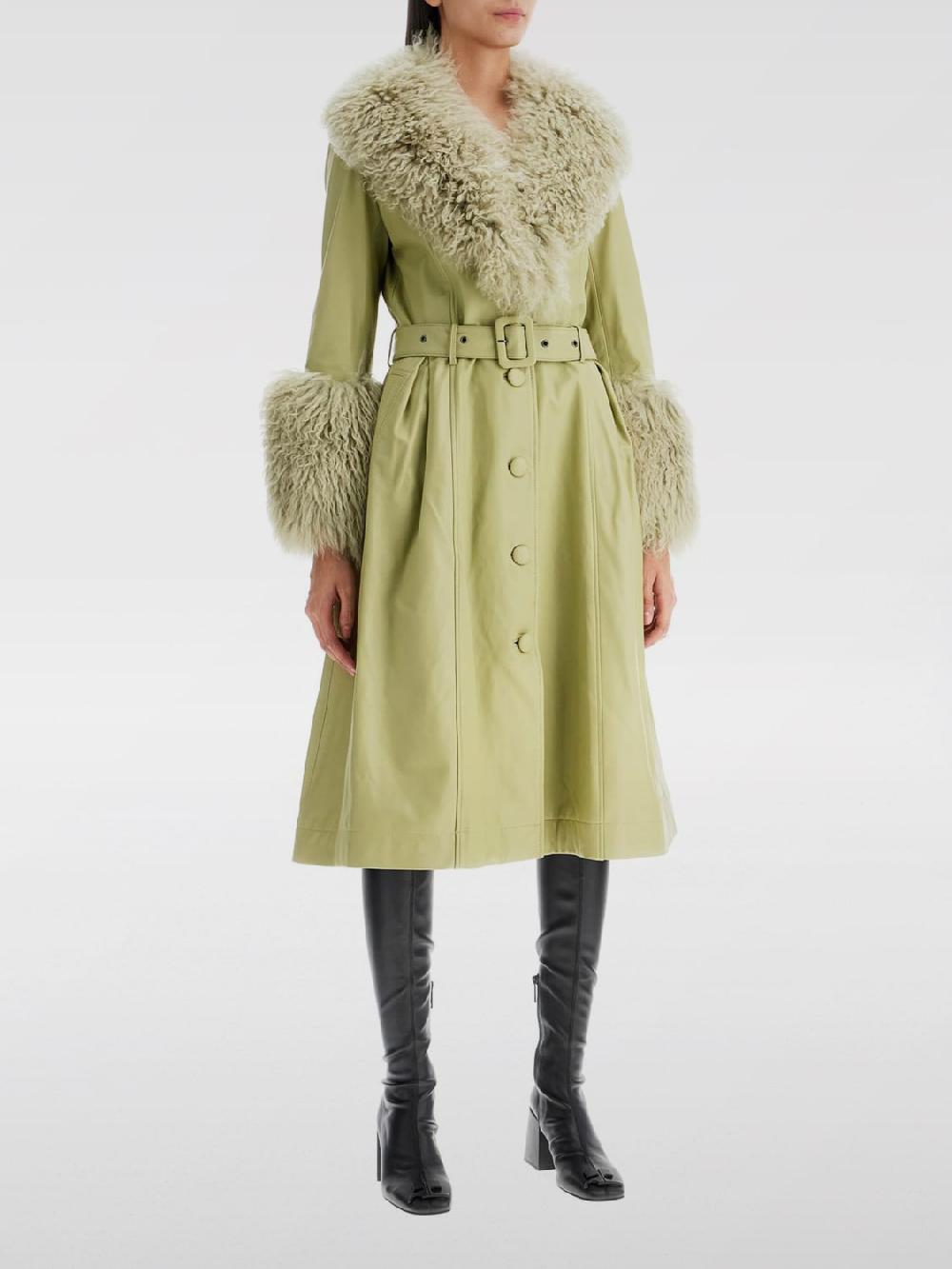Giglio Cappotto Saks Potts in pelle e shearling
