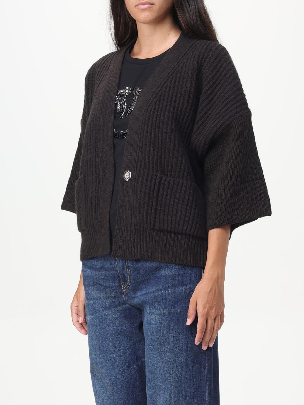 Giglio Cardigan A Coste Pinko In Lana E Cashmere