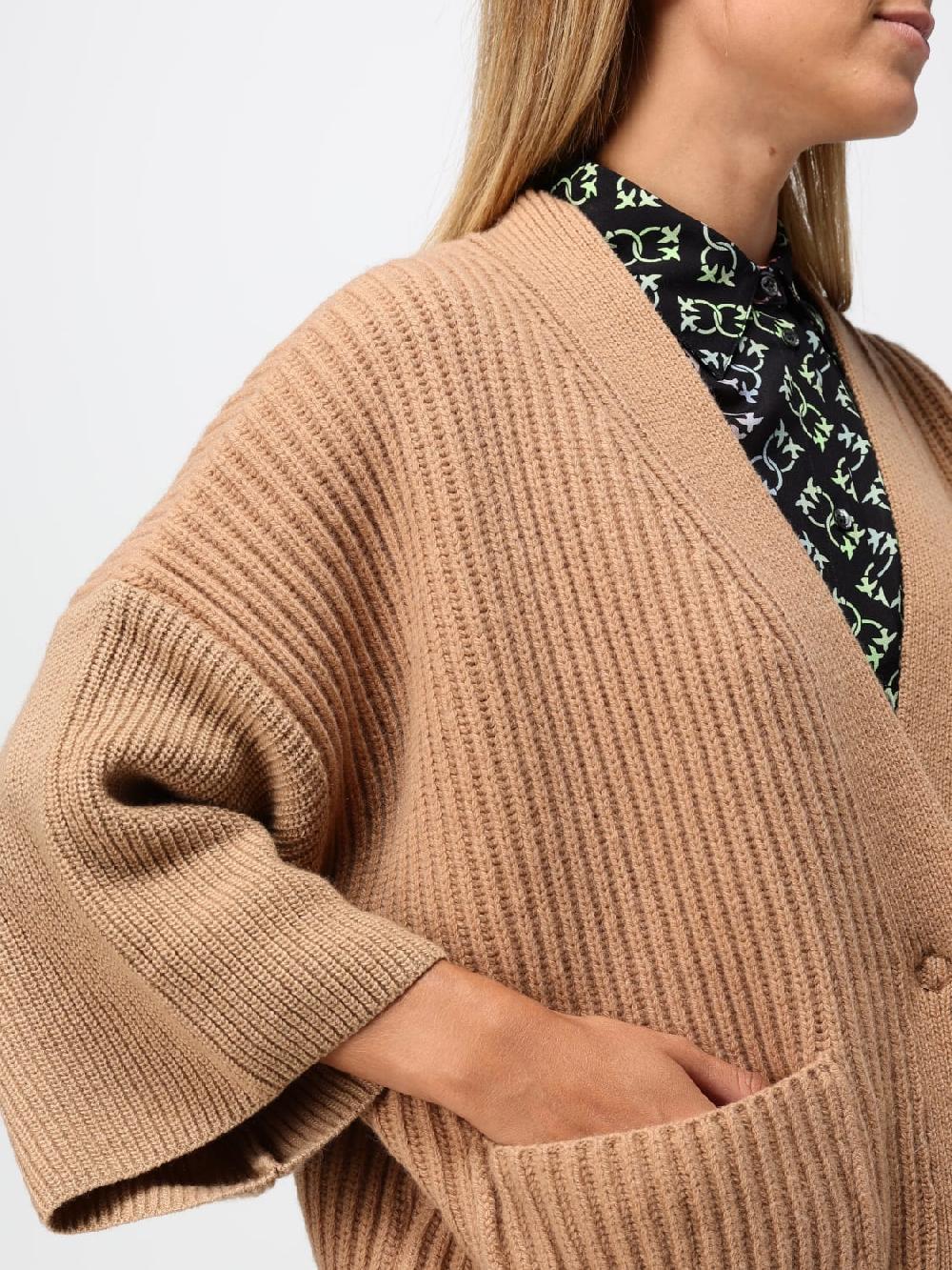 Giglio Cardigan A Coste Pinko In Lana E Cashmere
