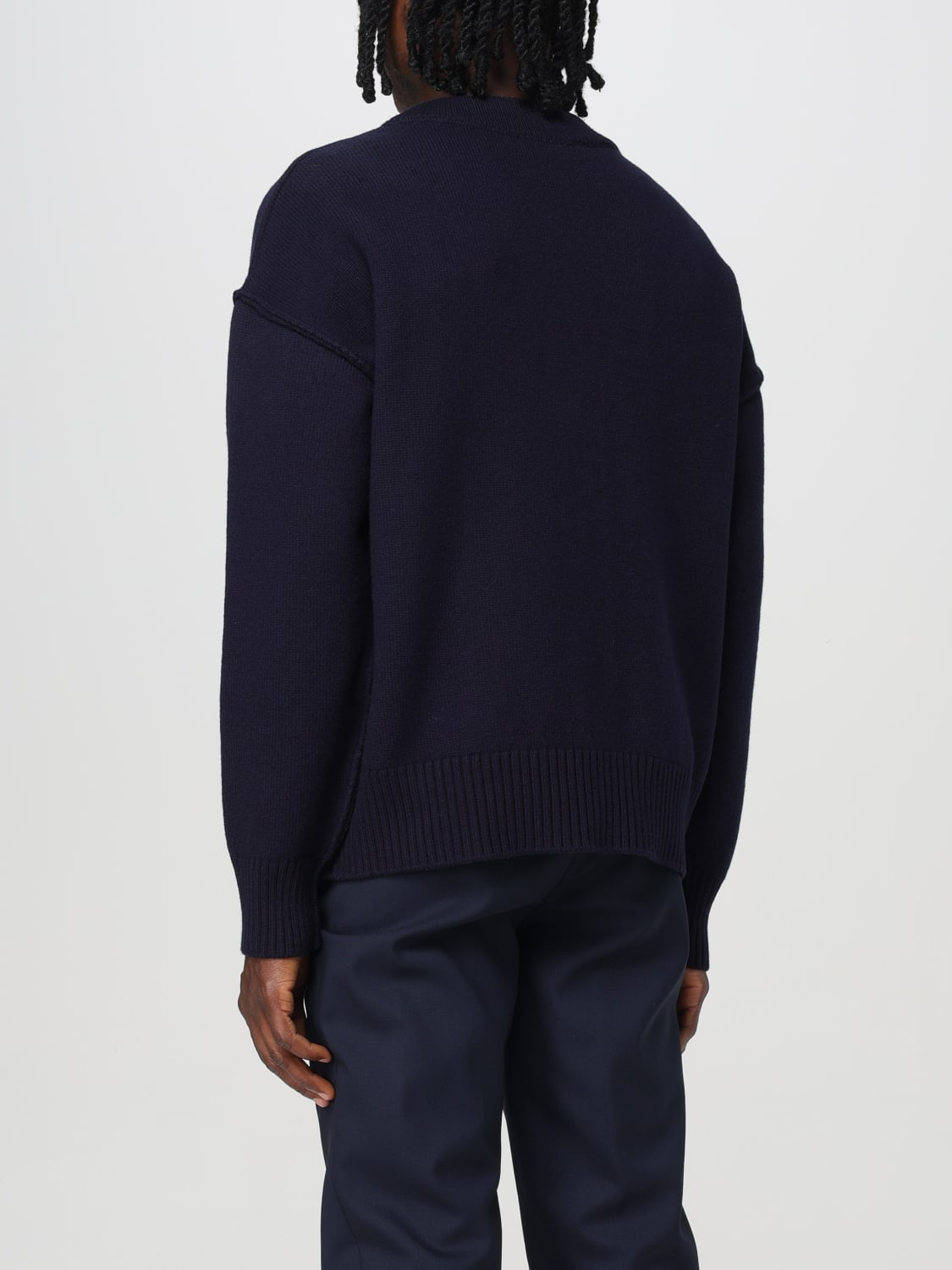 Giglio Cardigan A V Con Maxi Logo Ami Paris