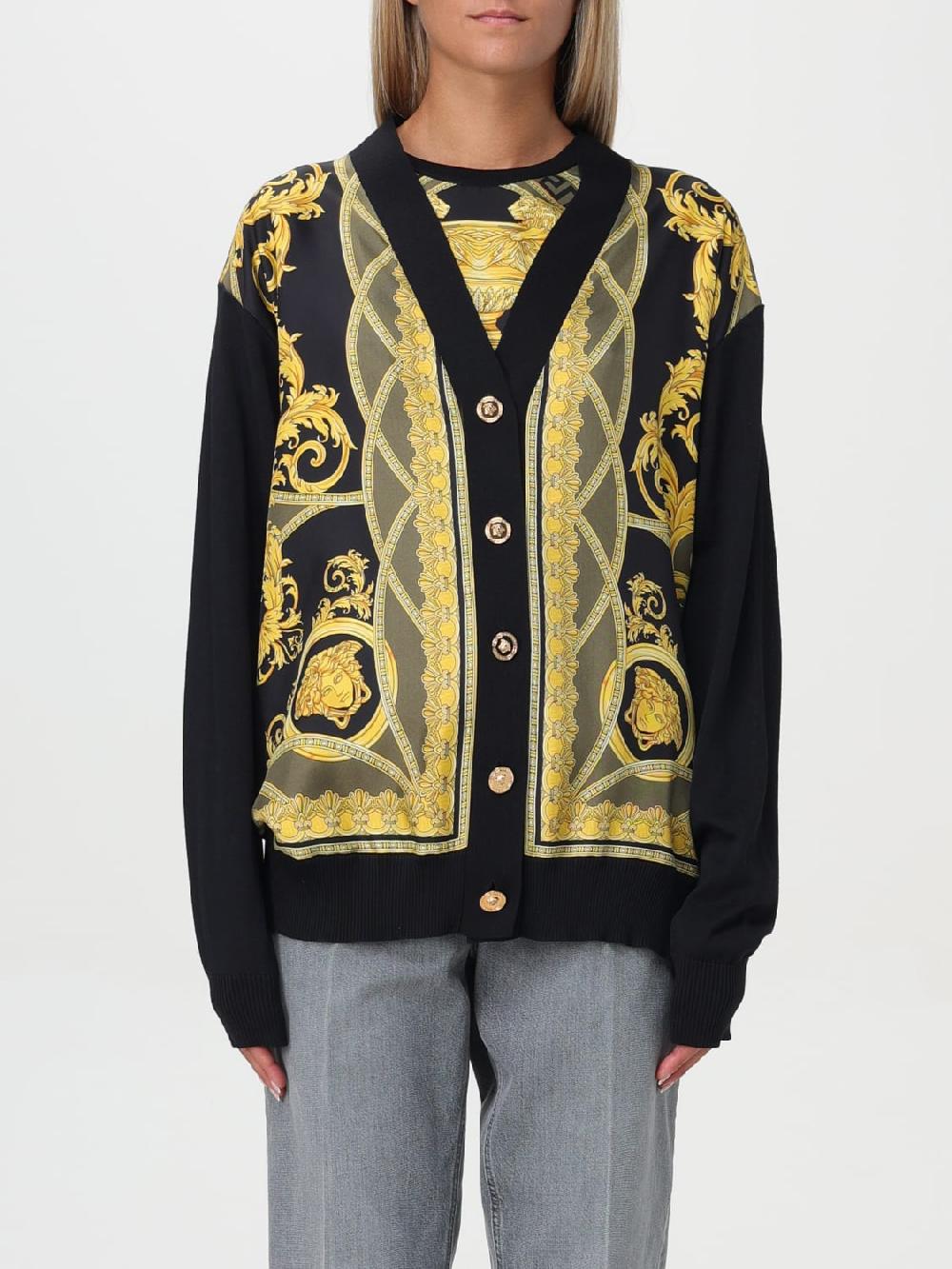 Giglio Cardigan a v Versace a fantasia barocca
