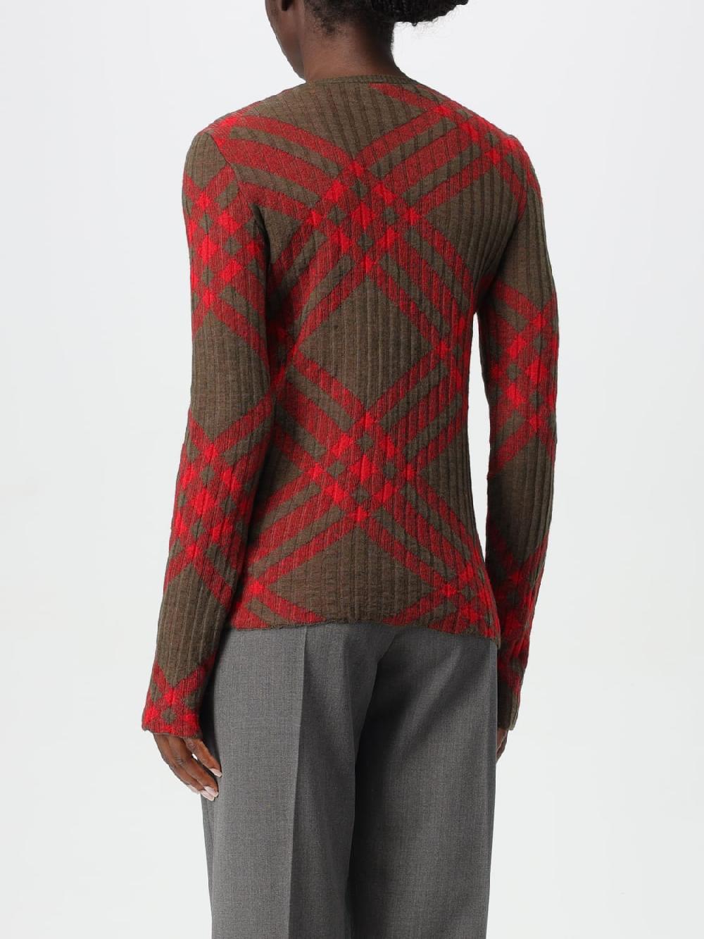 Giglio Cardigan Check Burberry In Misto Lana