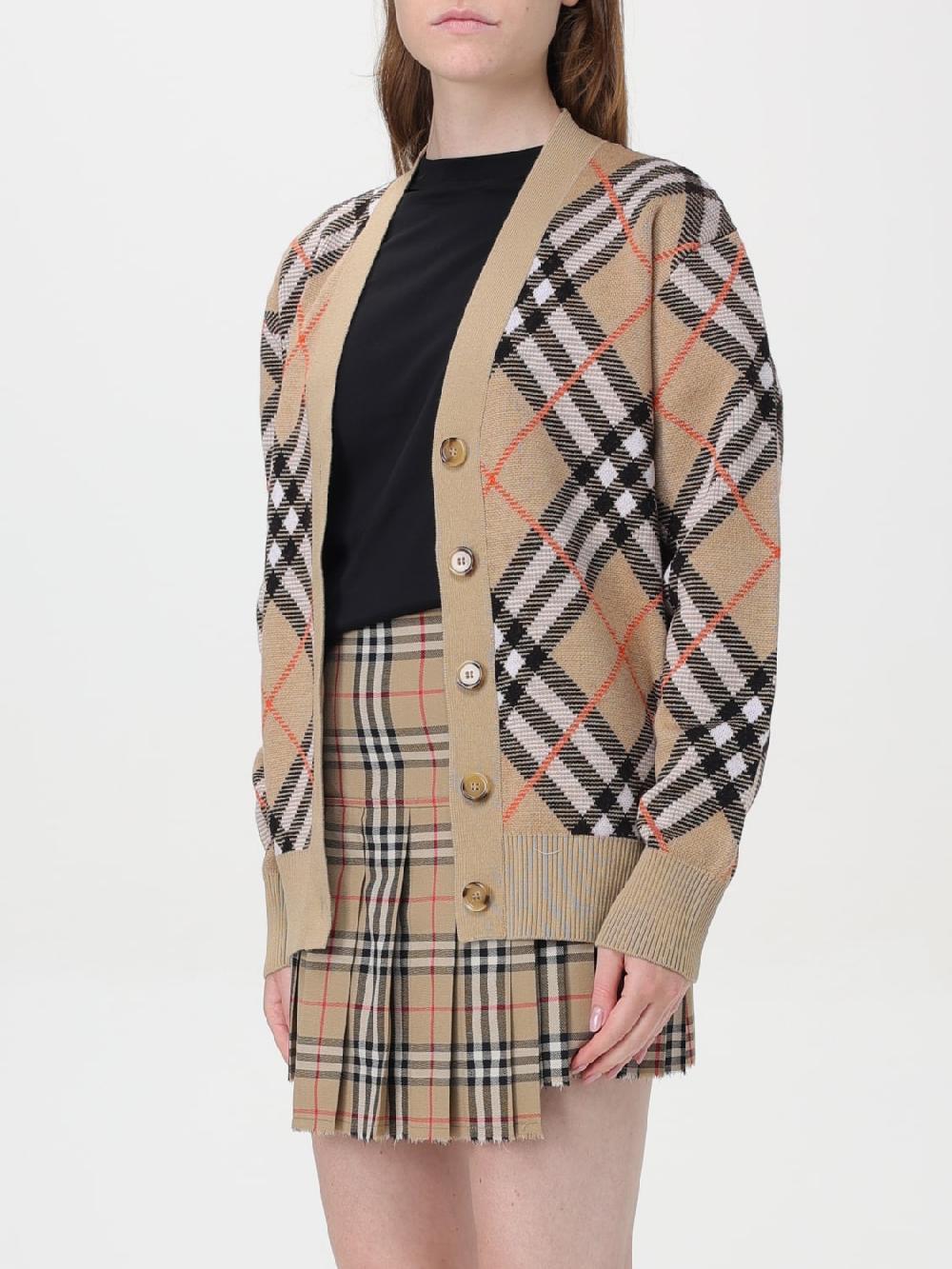 Giglio Cardigan Di Lana Check Burberry