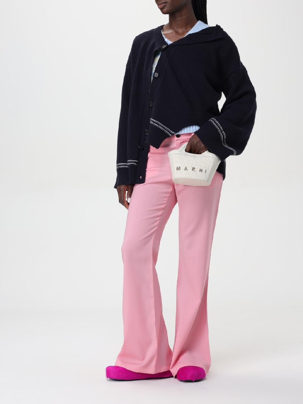 Giglio Cardigan Di Lana Con Logo Posteriore Marni