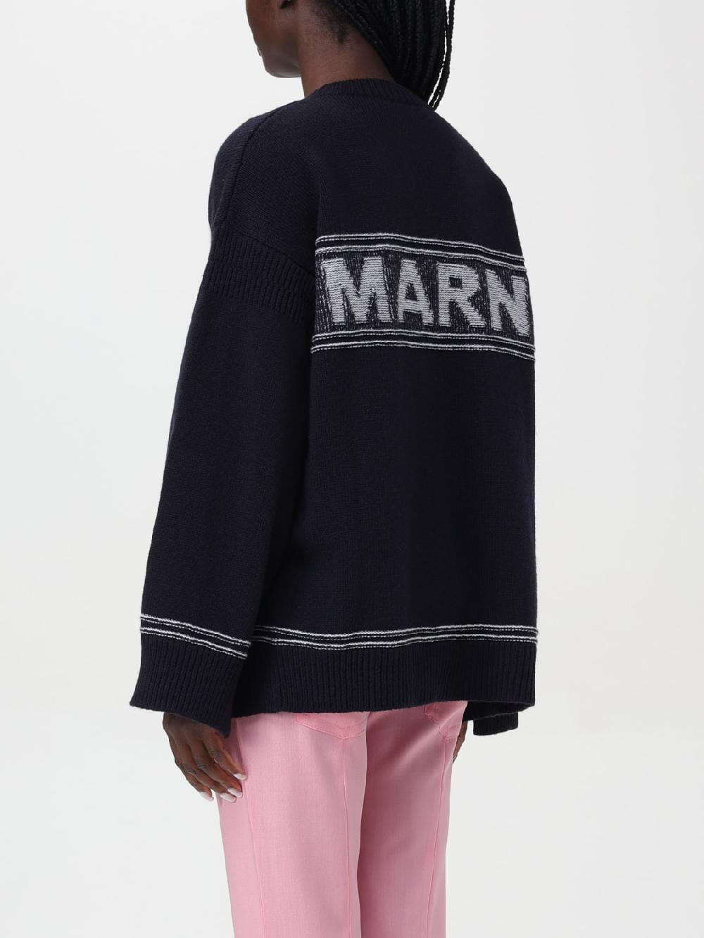 Giglio Cardigan Di Lana Con Logo Posteriore Marni