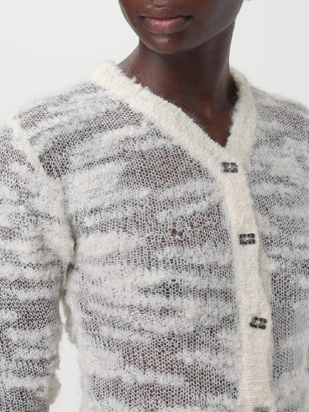 Giglio Cardigan Di Lana Crop Ganni