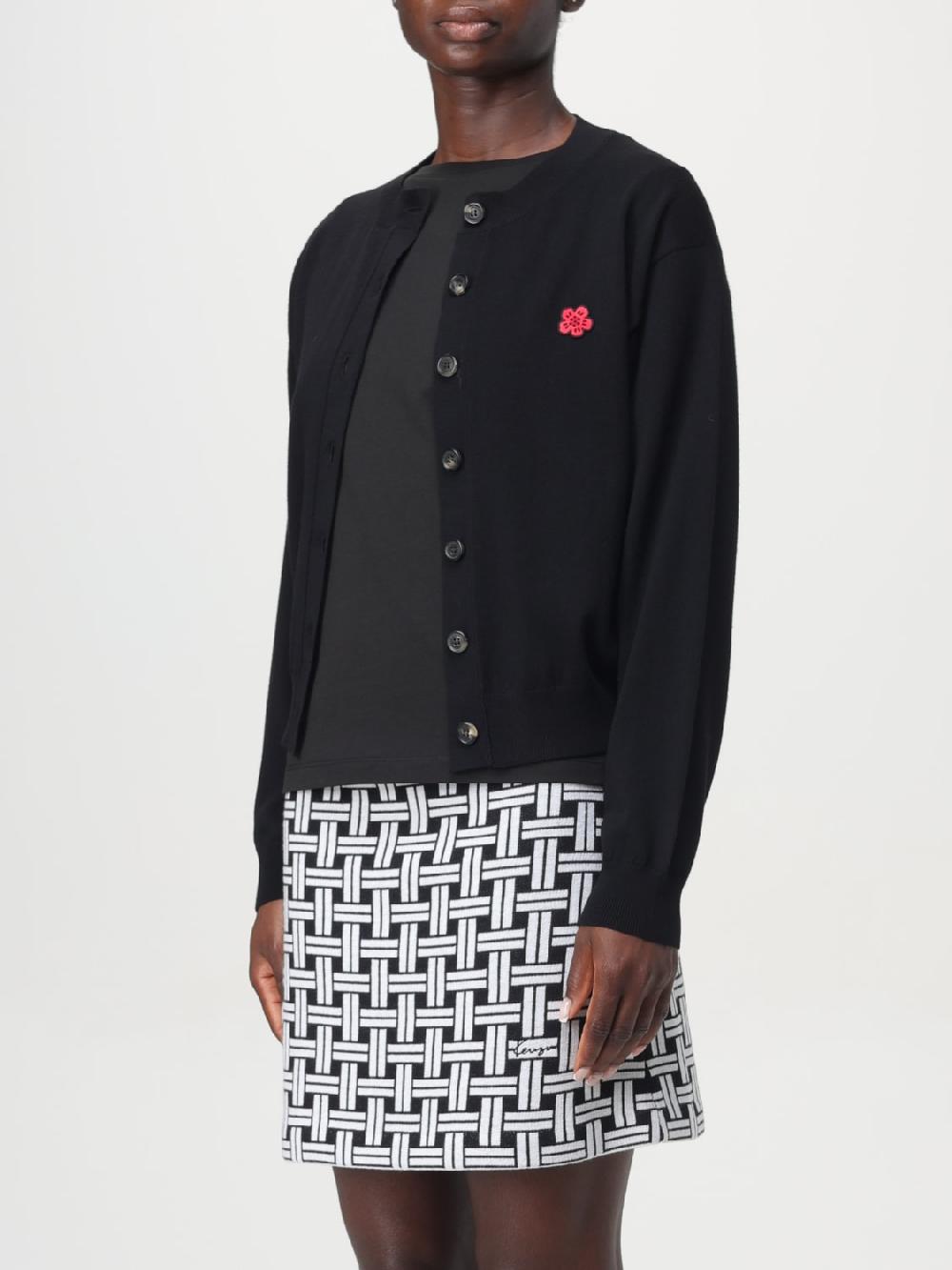 Giglio Cardigan Di Lana Kenzo Con Logo Fiore
