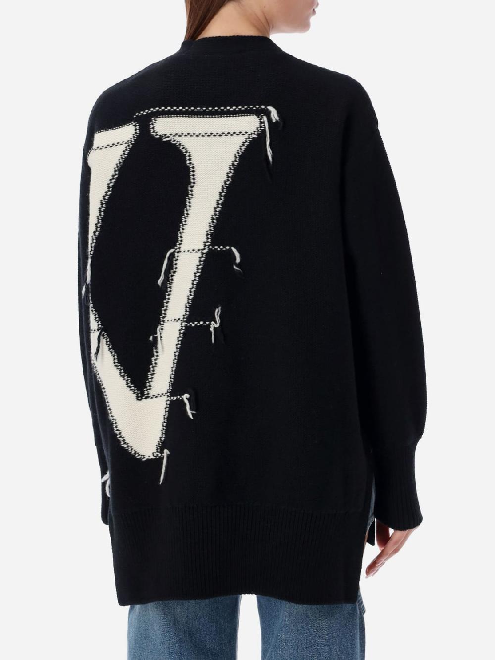 Giglio Cardigan Oversize Con Big Logo Off-White
