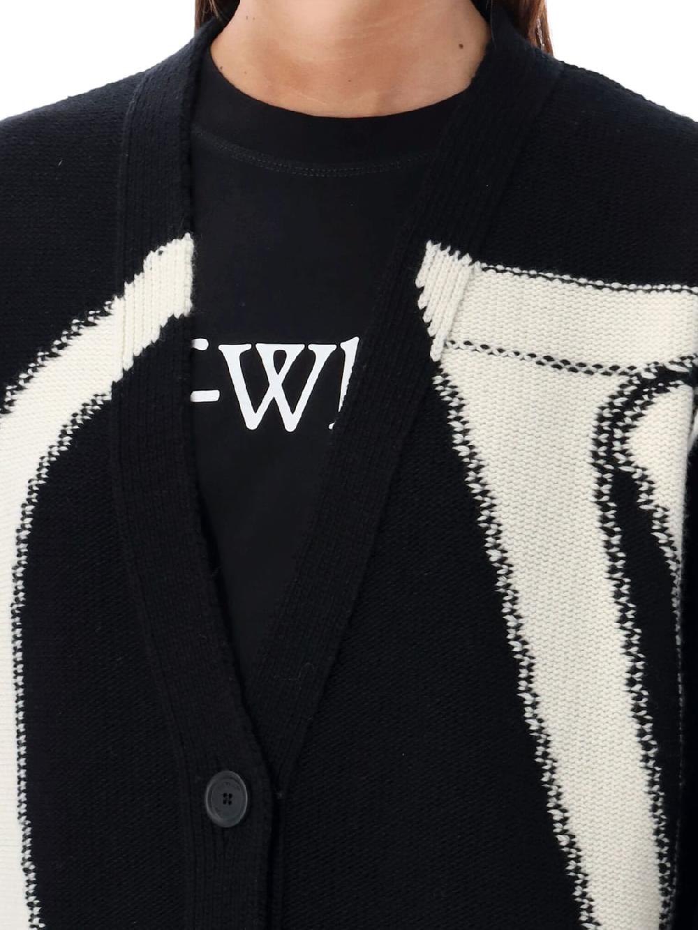 Giglio Cardigan Oversize Con Big Logo Off-White