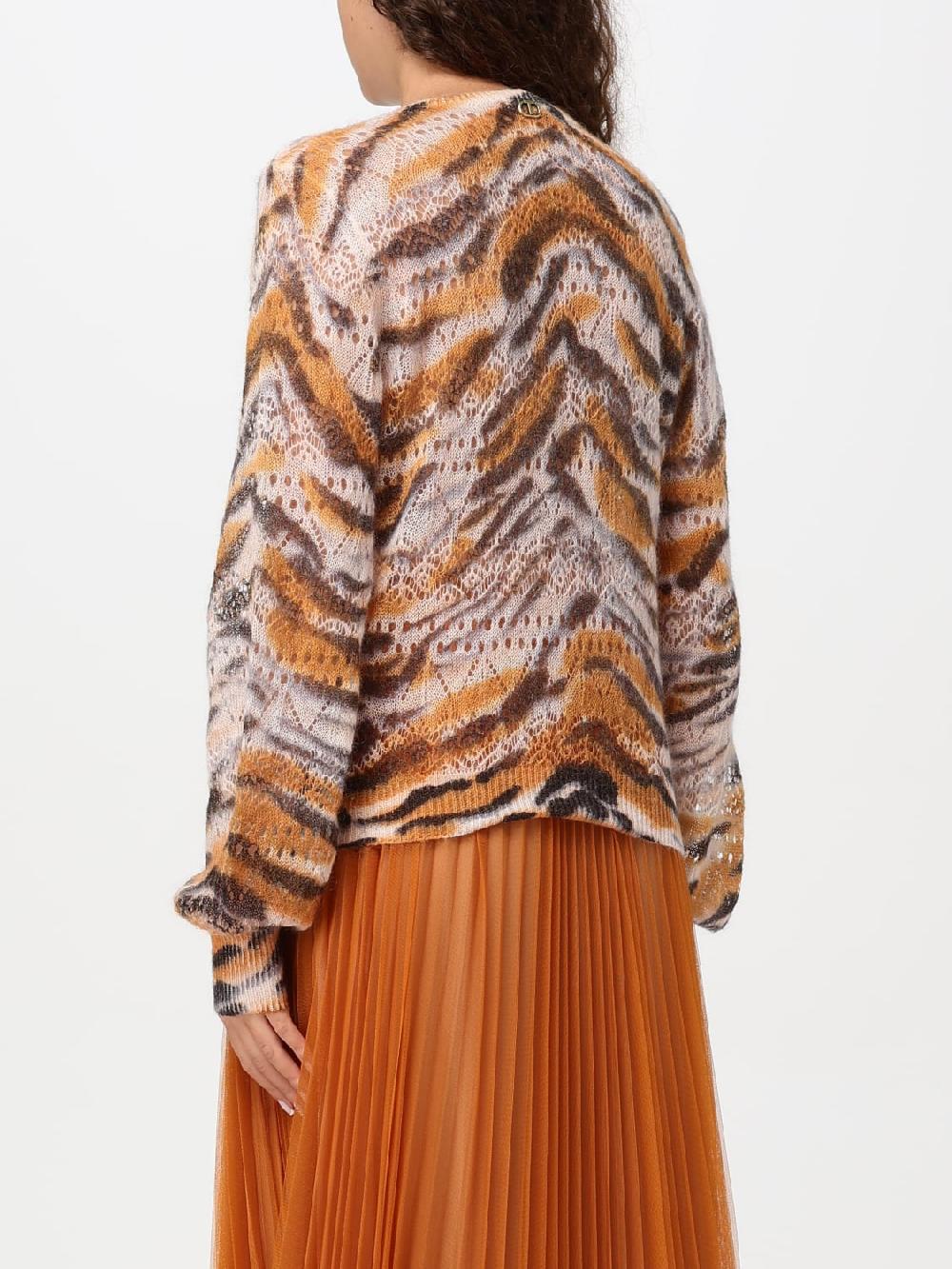 Giglio Cardigan Twinset In Misto Lana Animalier