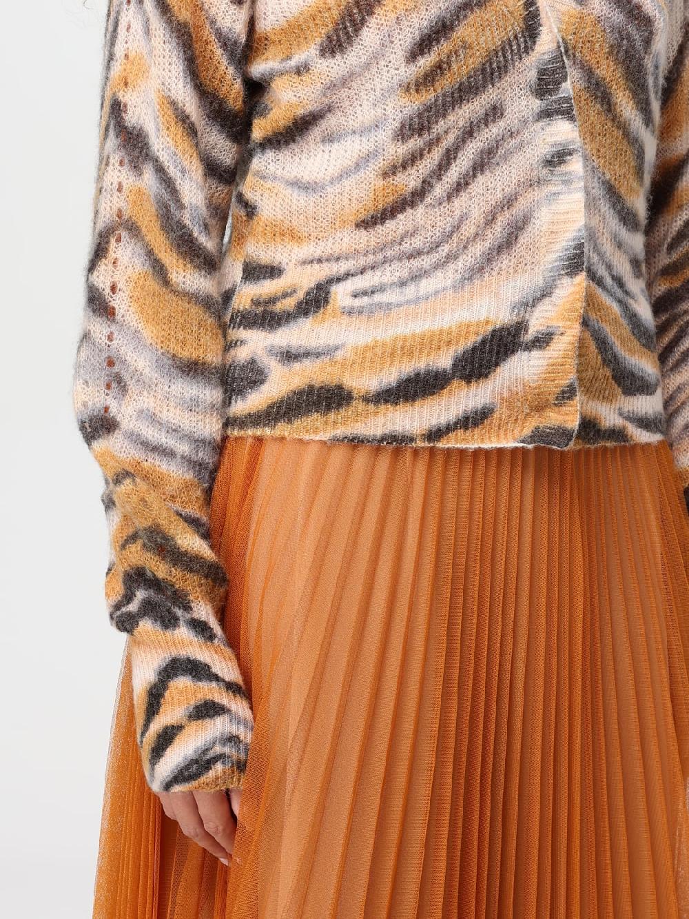 Giglio Cardigan Twinset In Misto Lana Animalier