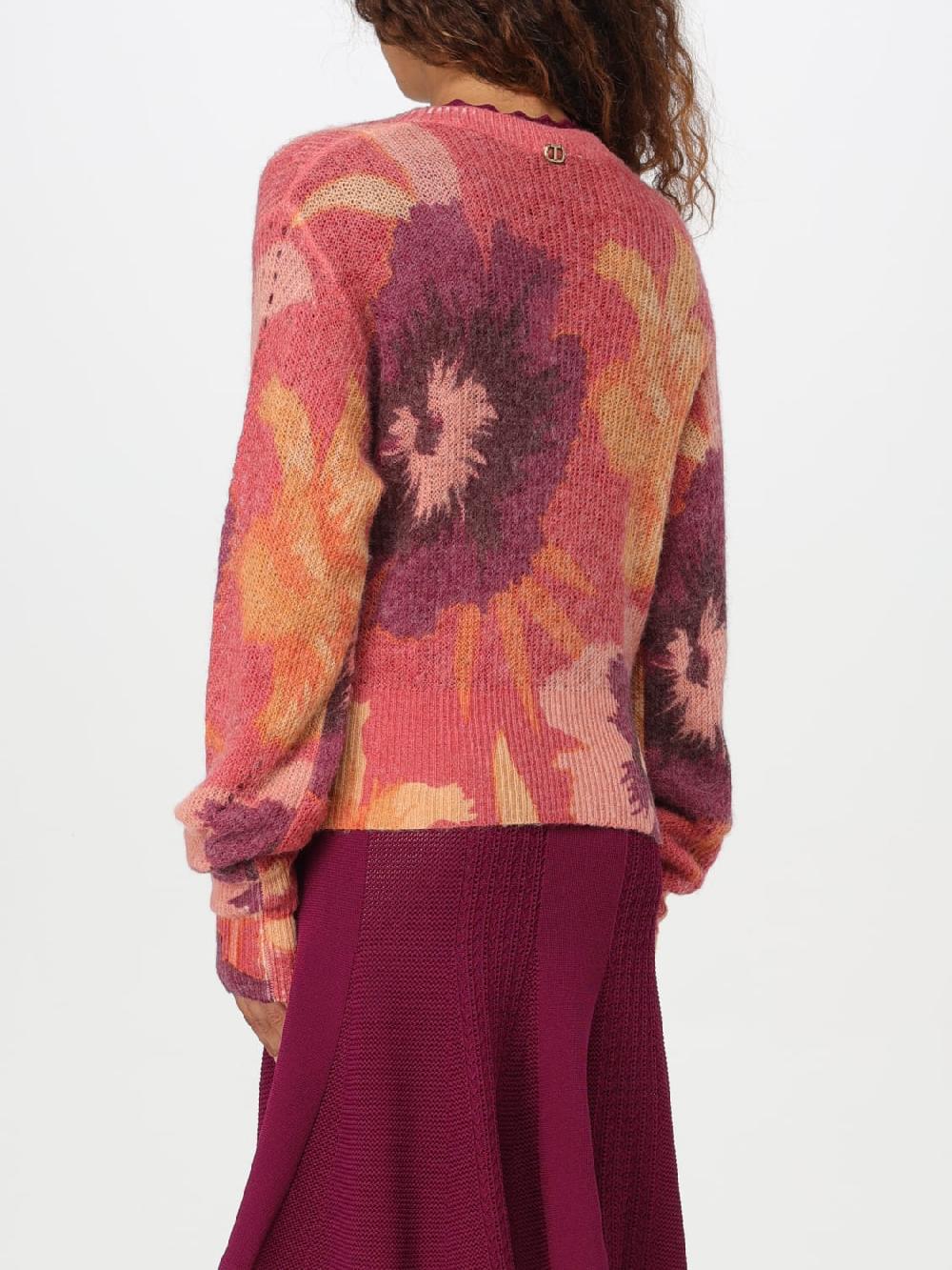 Giglio Cardigan Twinset In Misto Lana Animalier