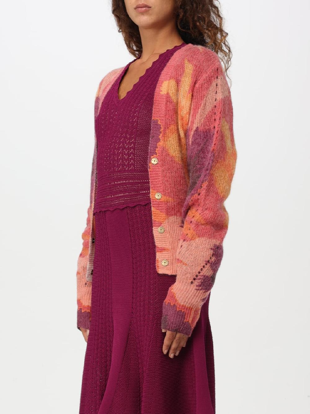 Giglio Cardigan Twinset In Misto Lana Animalier
