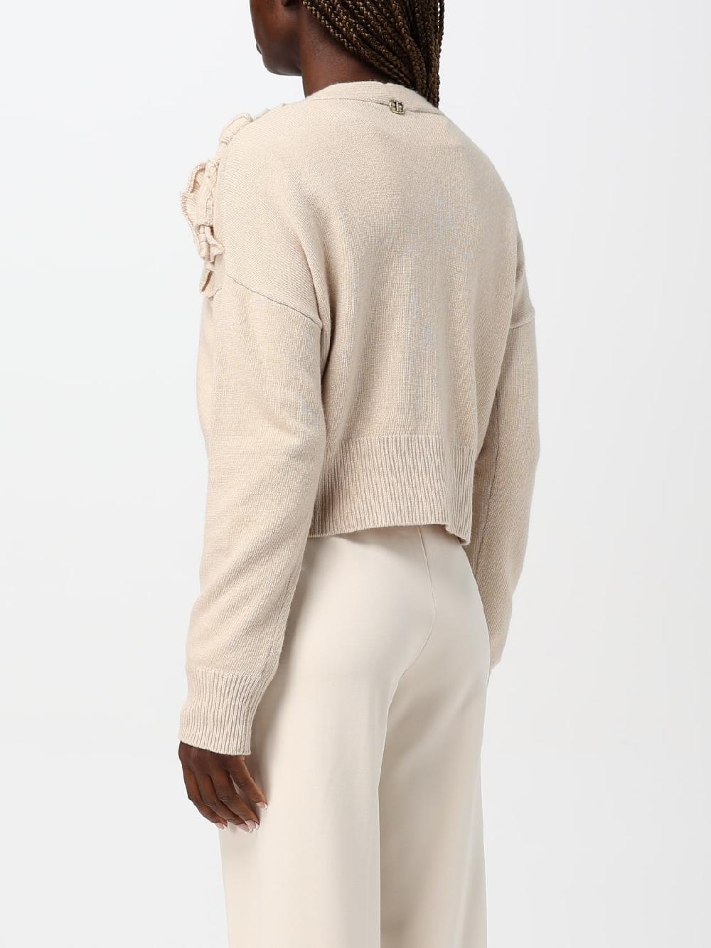 Giglio Cardigan Twinset In Misto Lana Con Volant