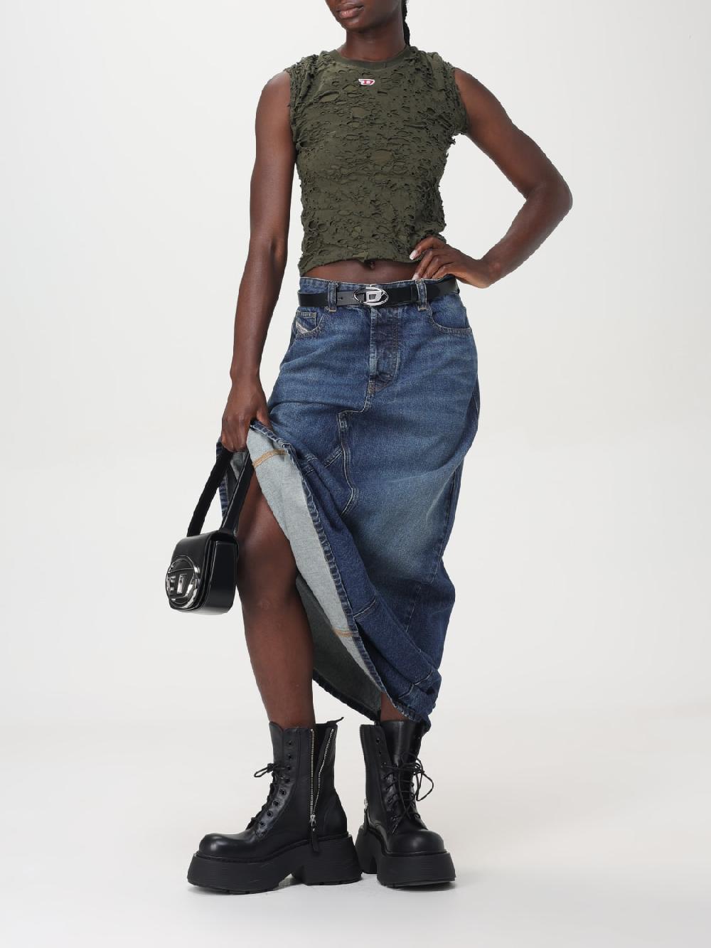 Giglio Cintura Oval D Diesel In Pelle Di Vitello