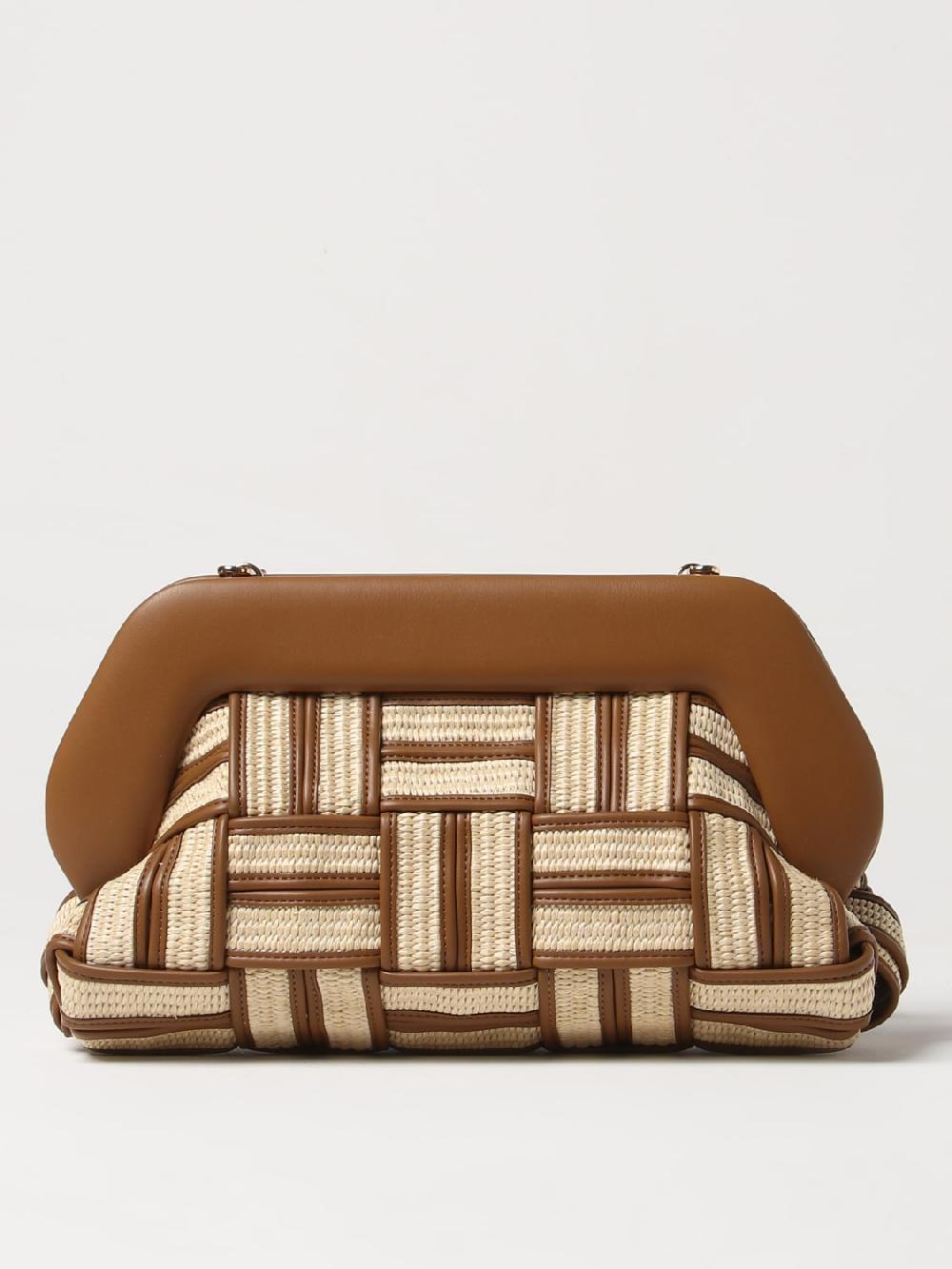 Giglio Clutch Bios Themoirè in rafia intrecciata