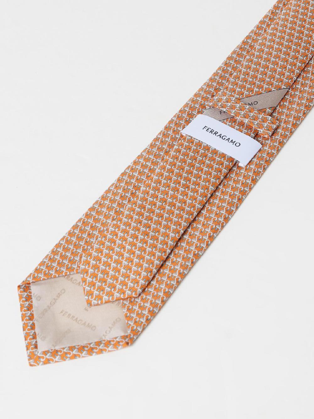 Giglio Cravatta Swan Ferragamo In Seta Stampata