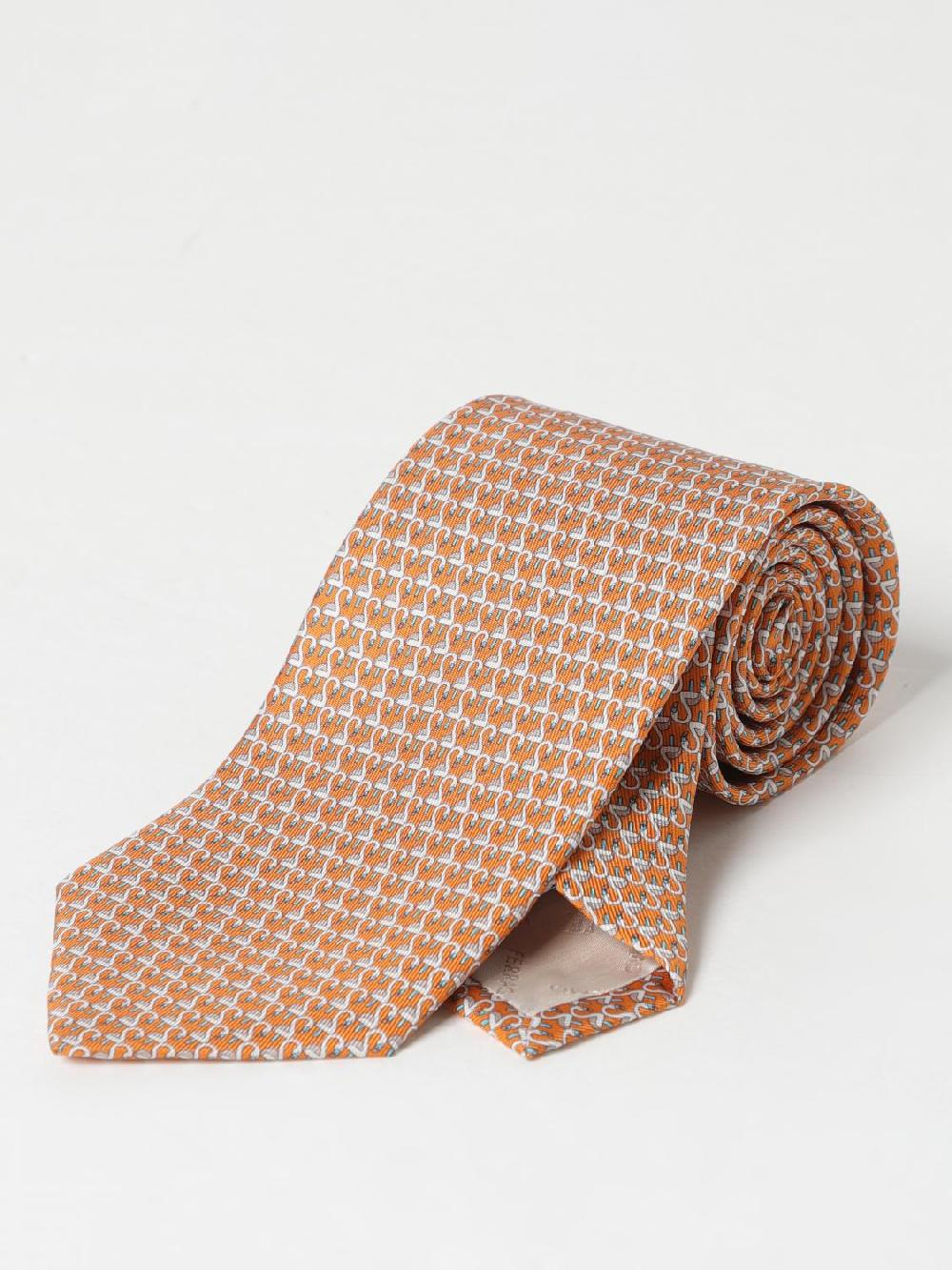 Giglio Cravatta Swan Ferragamo in seta stampata