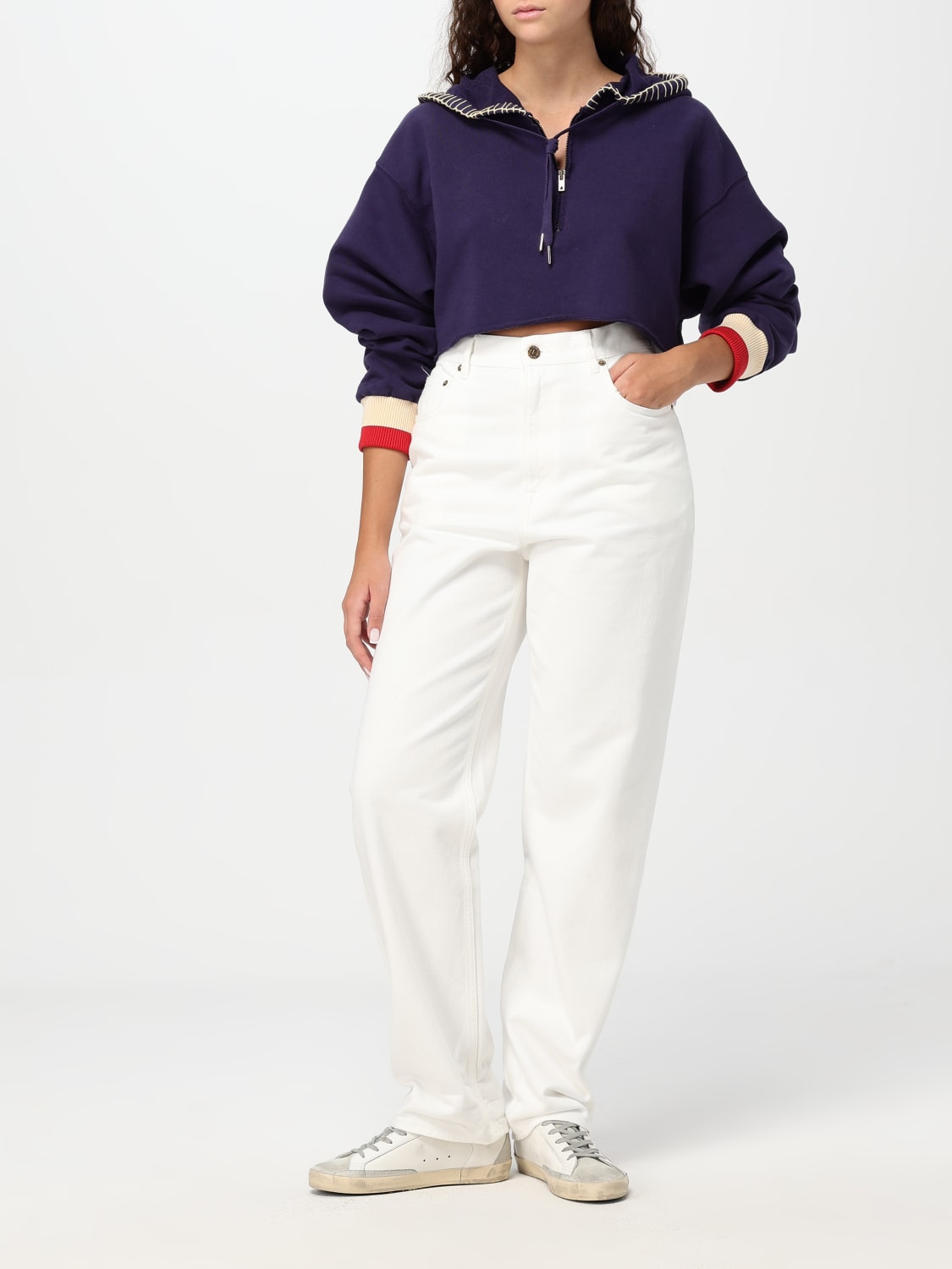 Giglio Felpa Con Cappuccio Crop Golden Goose