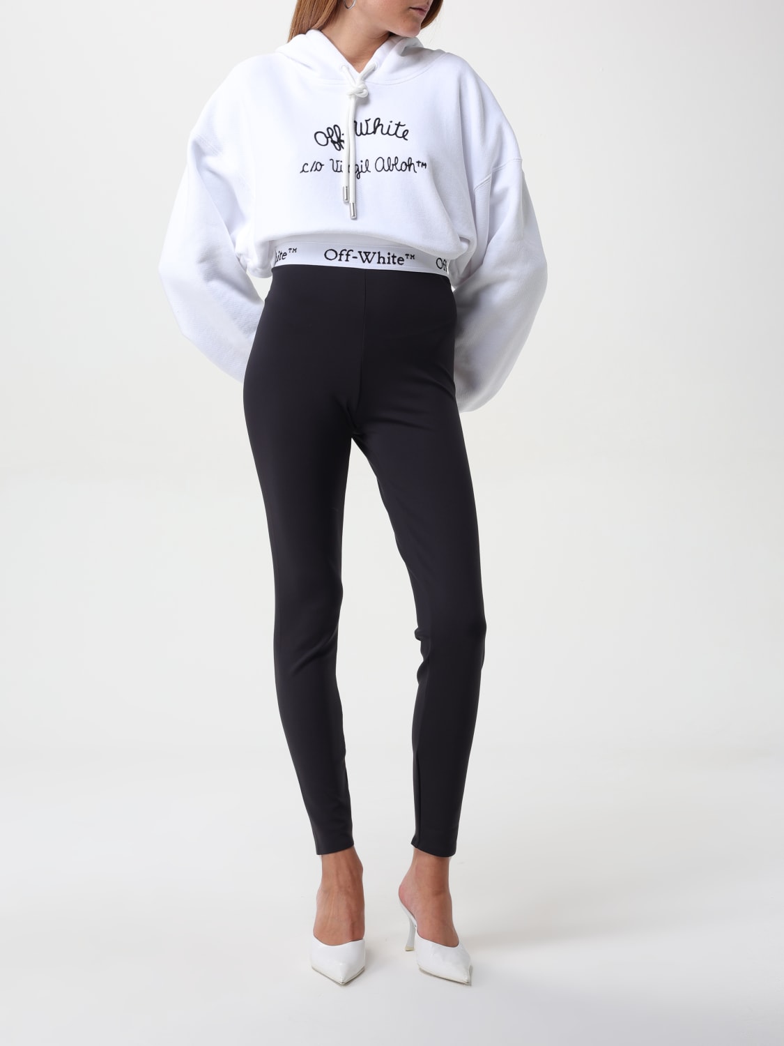 Giglio Felpa Con Cappuccio Crop Off-white