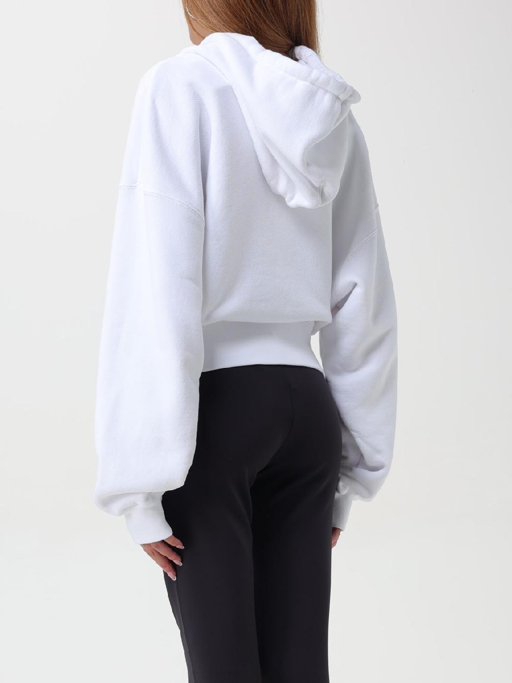 Giglio Felpa Con Cappuccio Crop Off-white