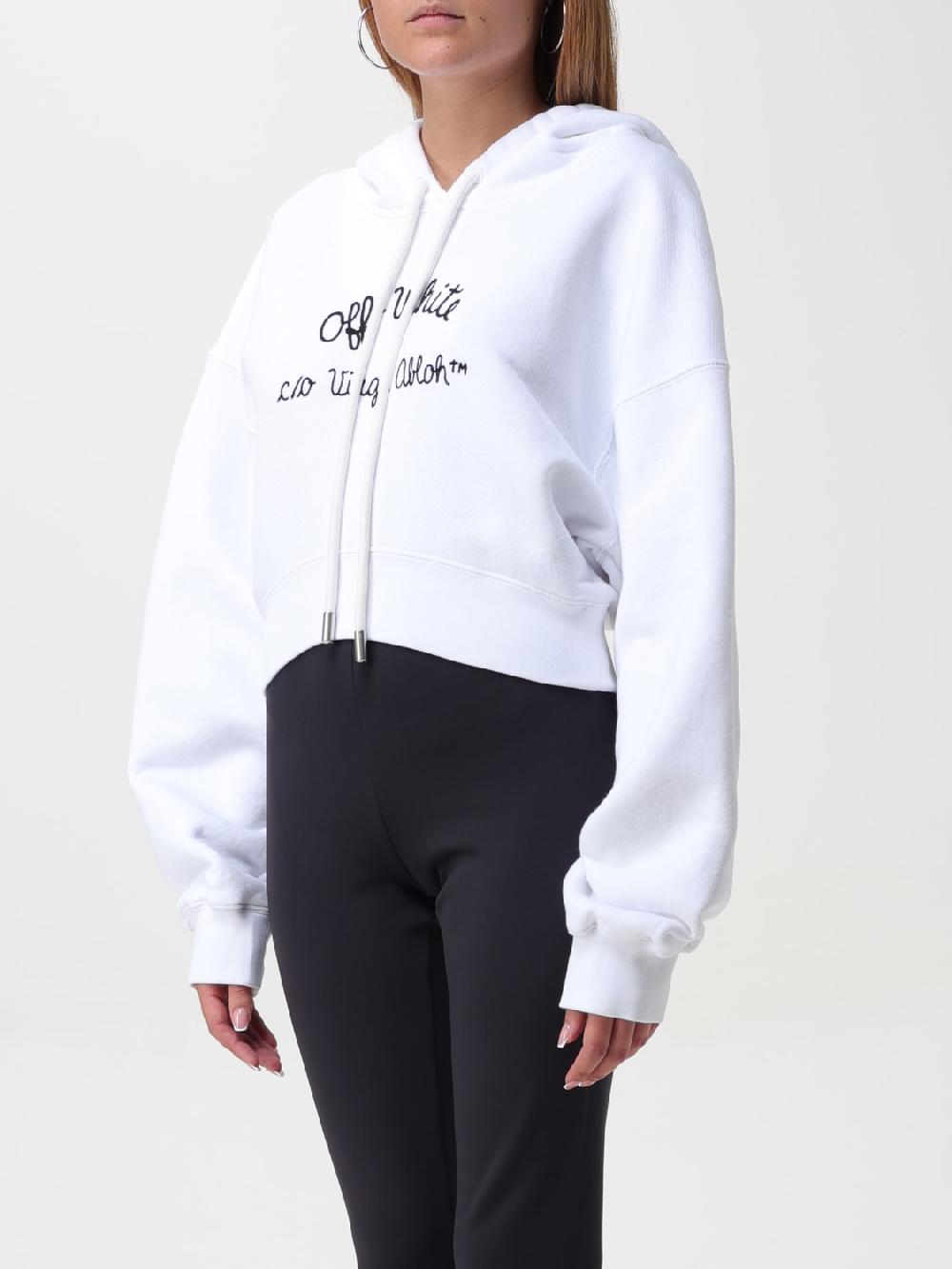 Giglio Felpa Con Cappuccio Crop Off-white
