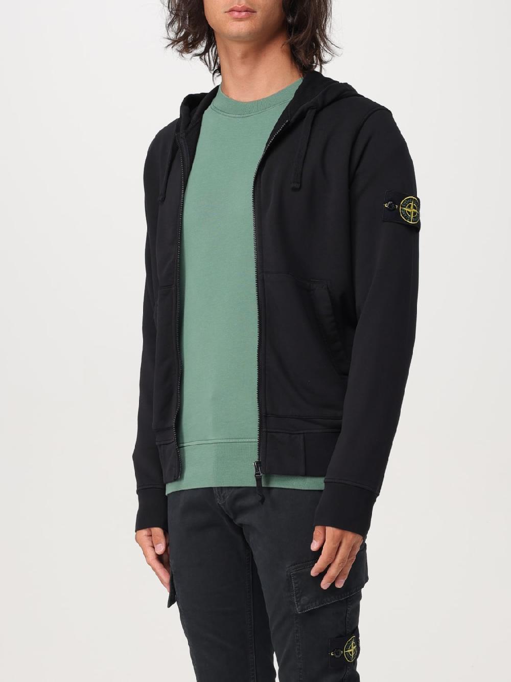 Giglio Felpa Con Cappuccio E Zip Stone Island