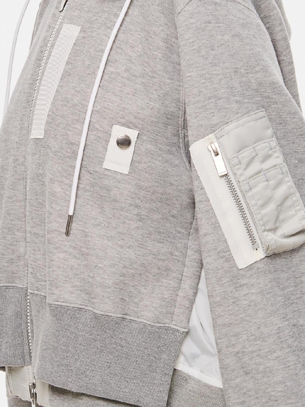 Giglio Felpa Con Zip In Misto Cotone Sacai
