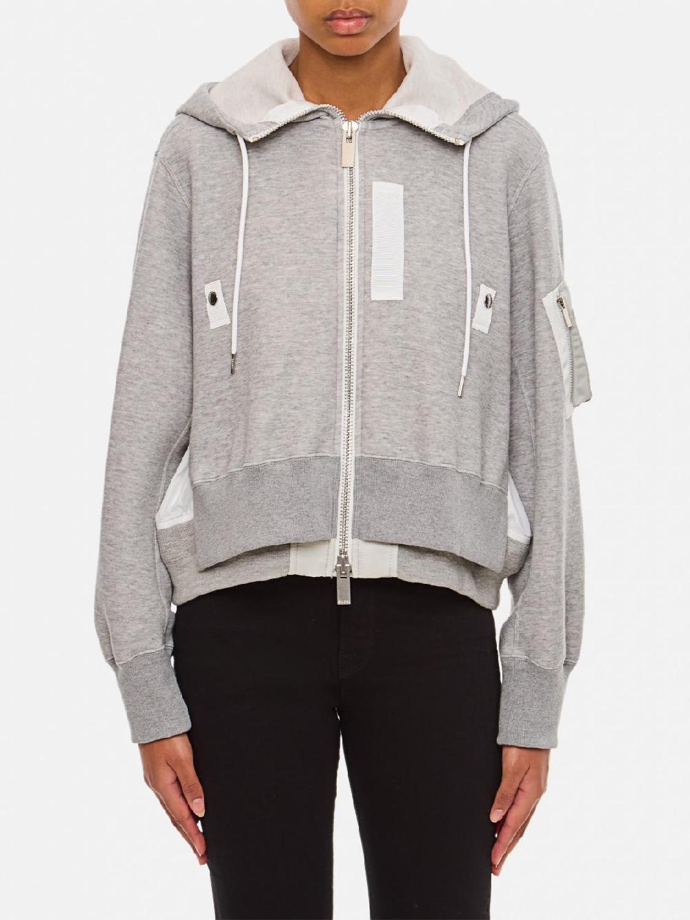 Giglio Felpa con zip in misto cotone Sacai