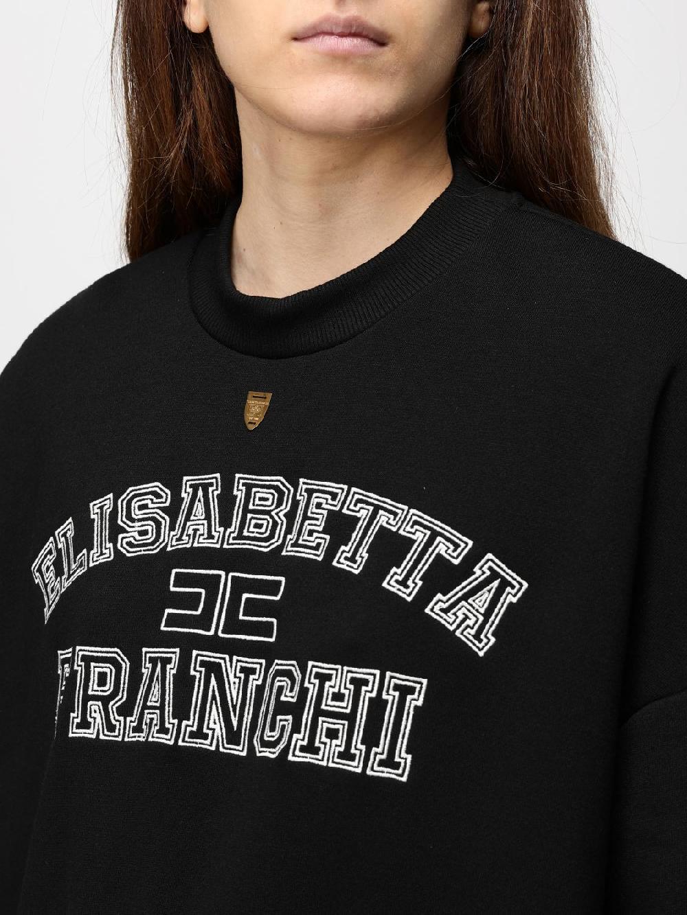 Giglio Felpa In Cotone Con Logo Elisabetta Franchi