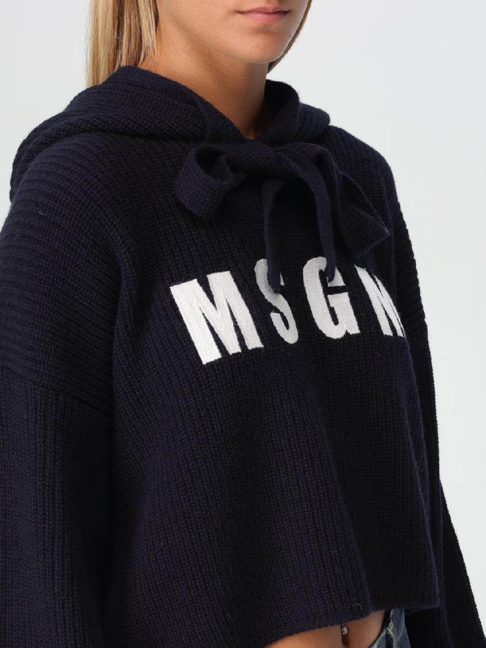 Giglio Felpa In Maglia Con Cappuccio MSGM