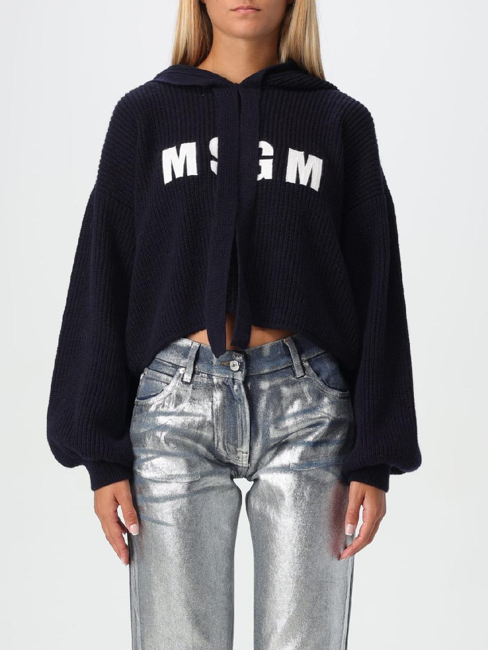 Giglio Felpa in maglia con cappuccio MSGM