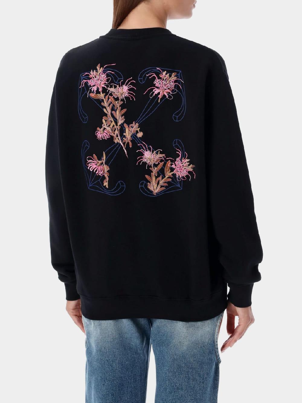 Giglio Felpa Off-White In Cotone Con Ricami