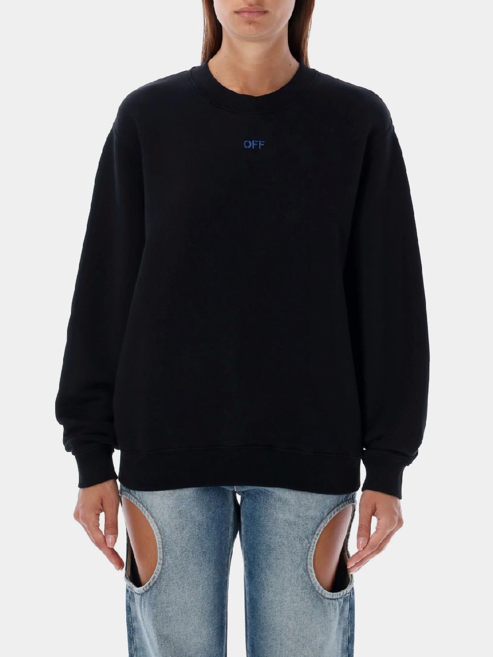 Giglio Felpa Off-White in cotone con ricami