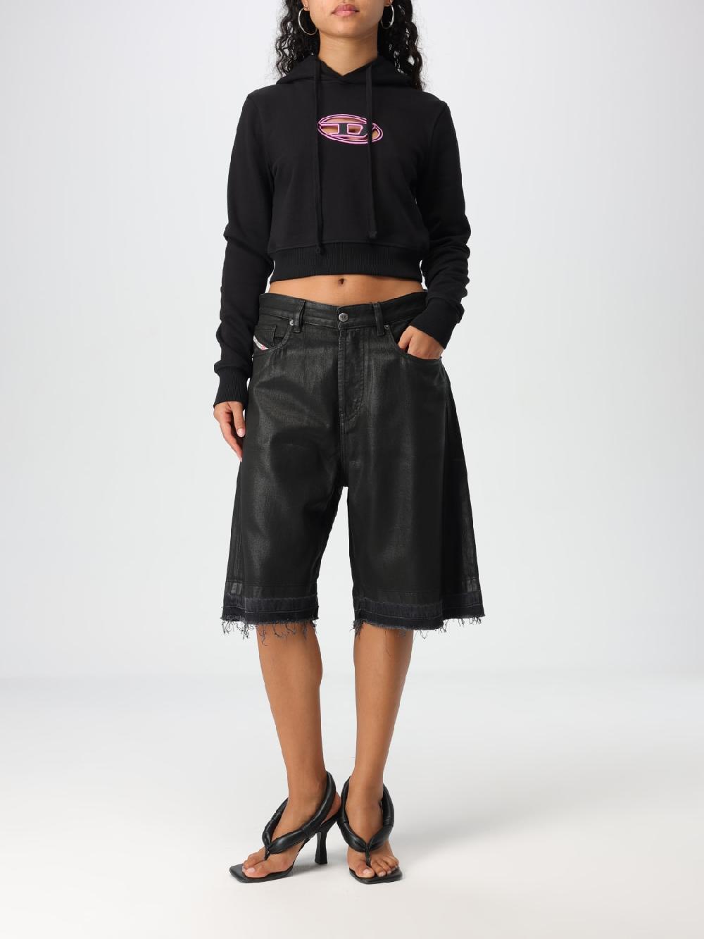 Giglio Felpa Oval D Diesel Crop Con Cappuccio