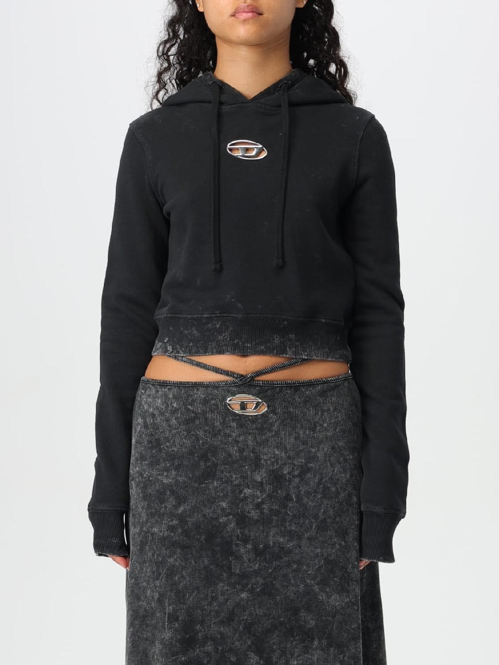 Giglio Felpa Oval D Diesel crop con cappuccio