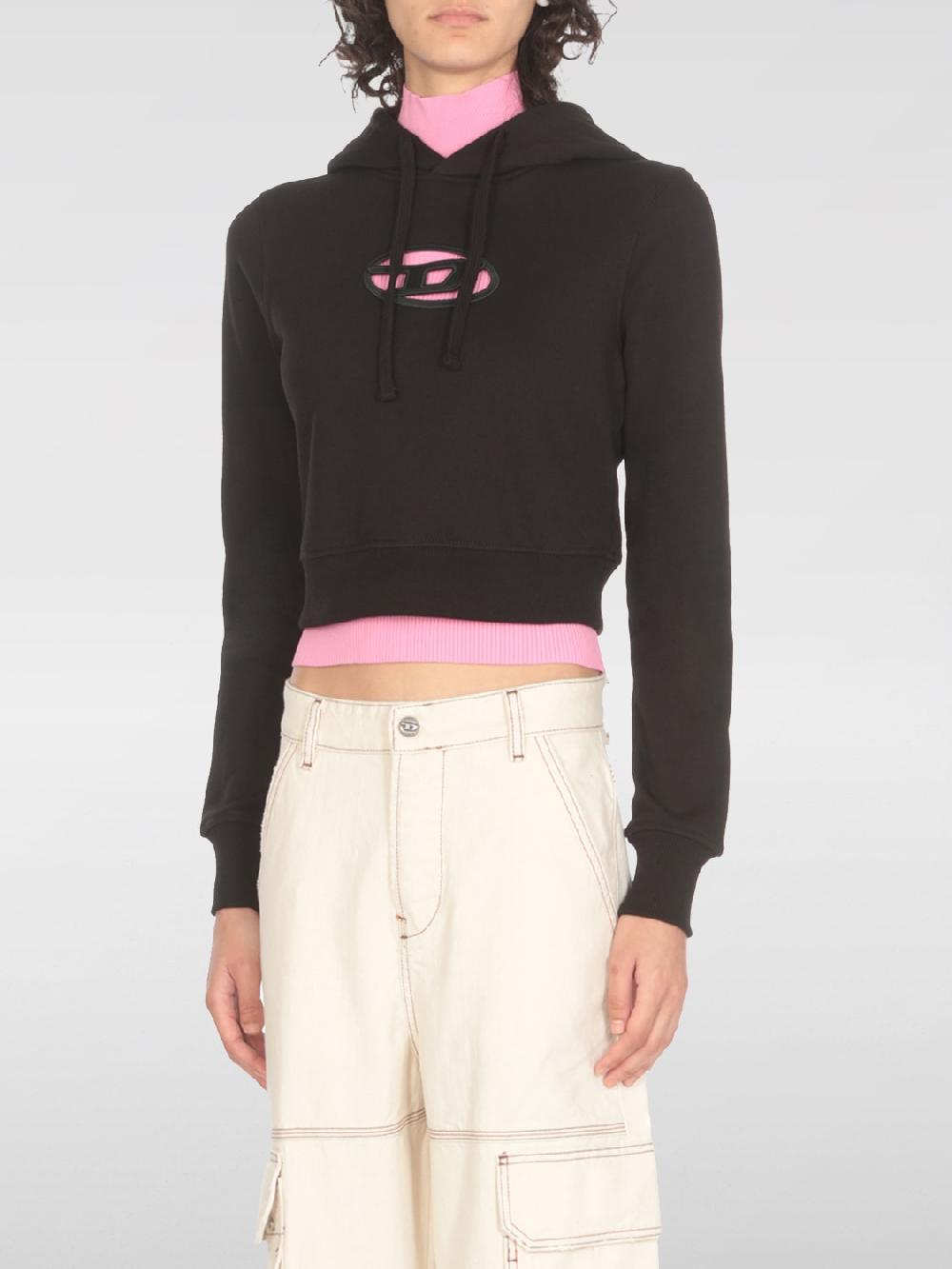 Giglio Felpa Oval D Diesel crop con cappuccio