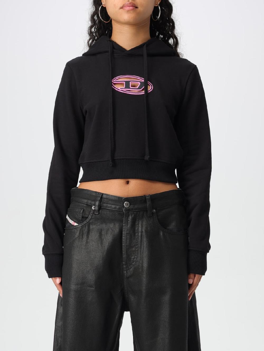 Giglio Felpa Oval D Diesel crop con cappuccio