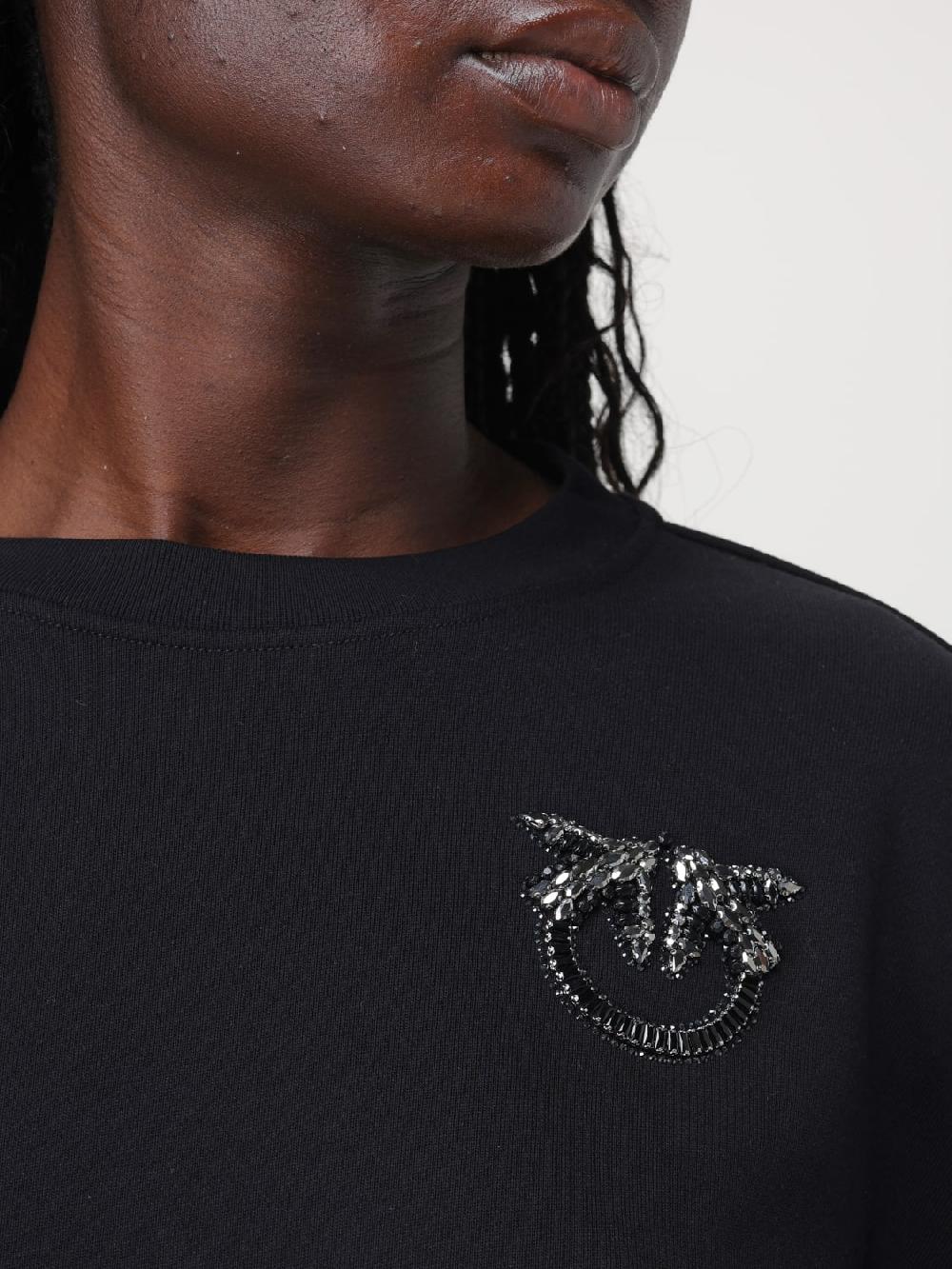 Giglio Felpa Pinko In Cotone Con Logo Di Strass