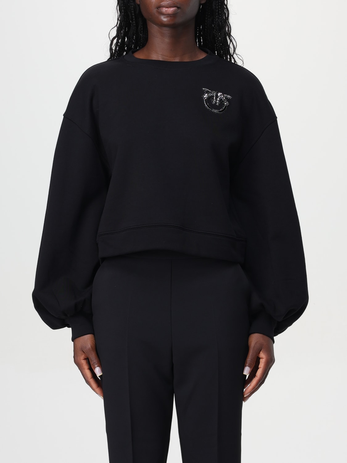 Giglio Felpa Pinko in cotone con logo di strass