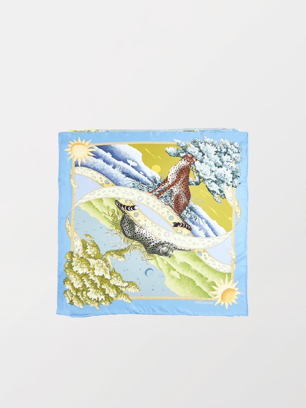 Giglio Foulard In Seta Stampata Ferragamo