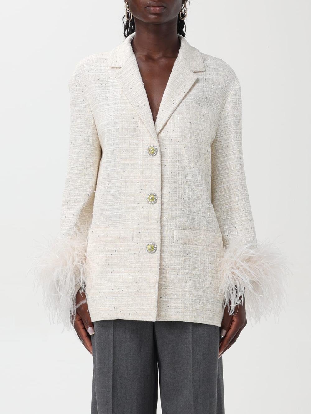 Giglio Giacca a monopetto Valentino con piume