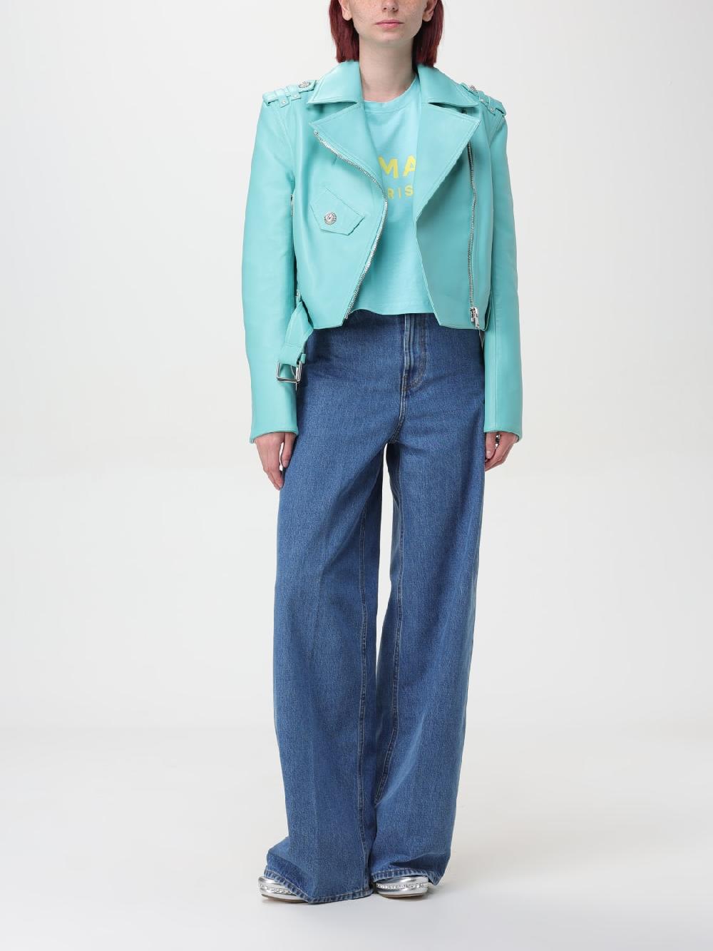 Giglio Giacca Biker Balmain In Pelle
