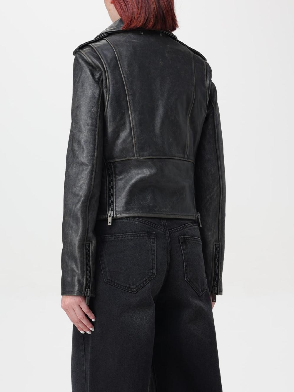 Giglio Giacca Biker Di Pelle Golden Goose