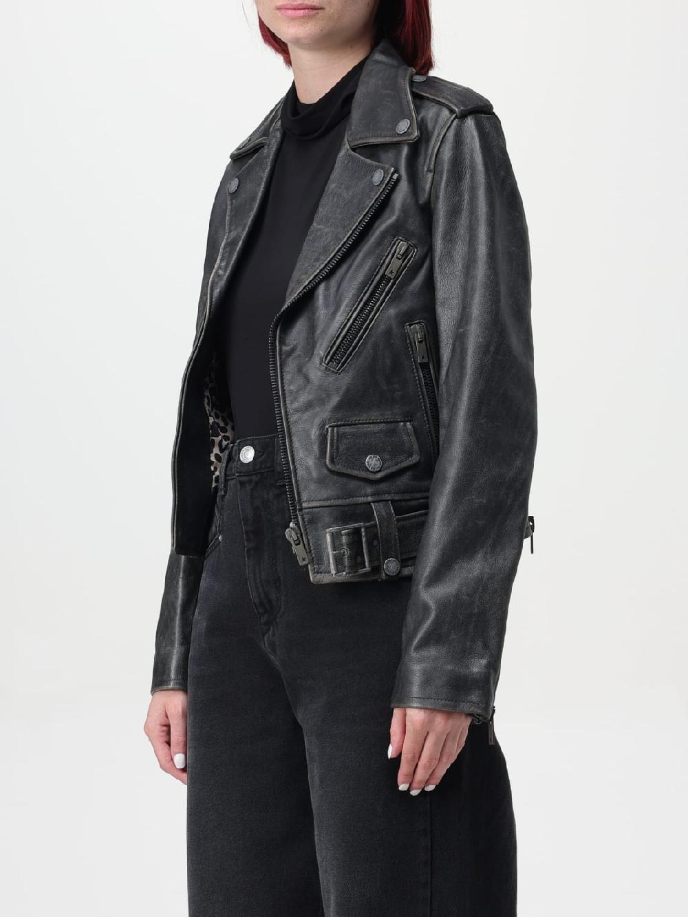 Giglio Giacca Biker Di Pelle Golden Goose