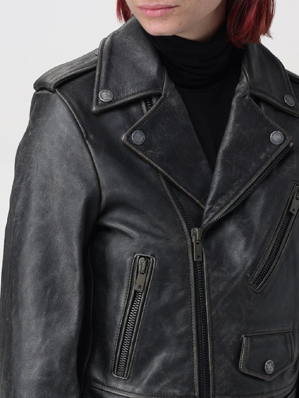 Giglio Giacca Biker Di Pelle Golden Goose