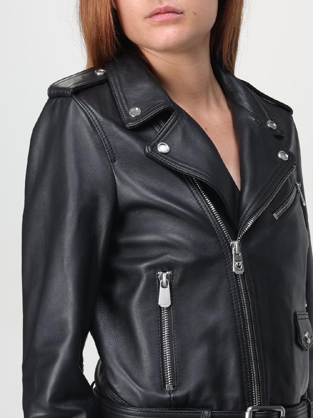 Giglio Giacca Biker Di Pelle Pinko