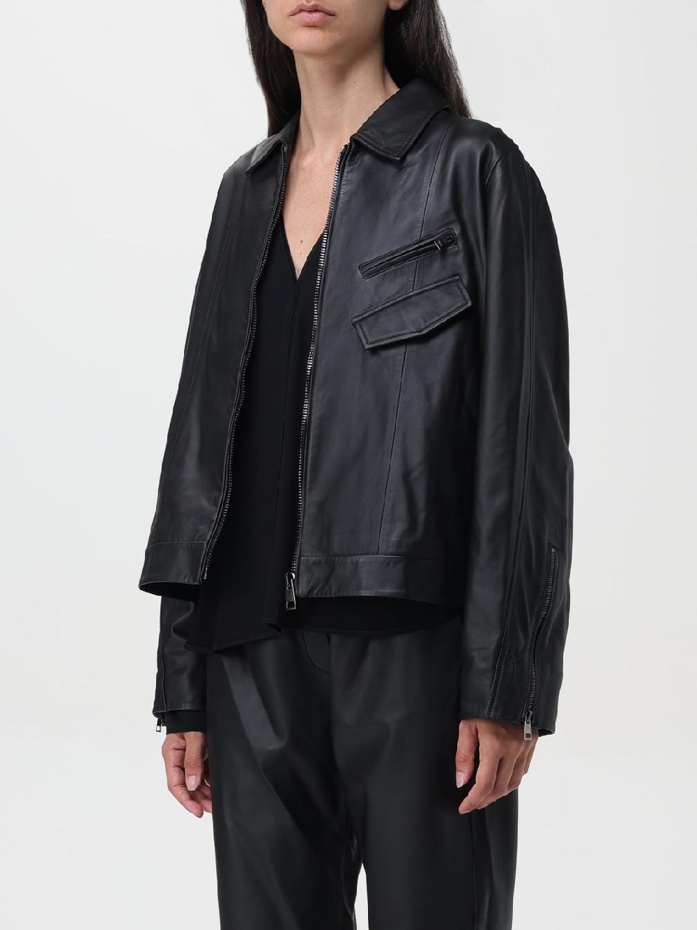 Giglio Giacca Con Zip Forte Forte In Pelle